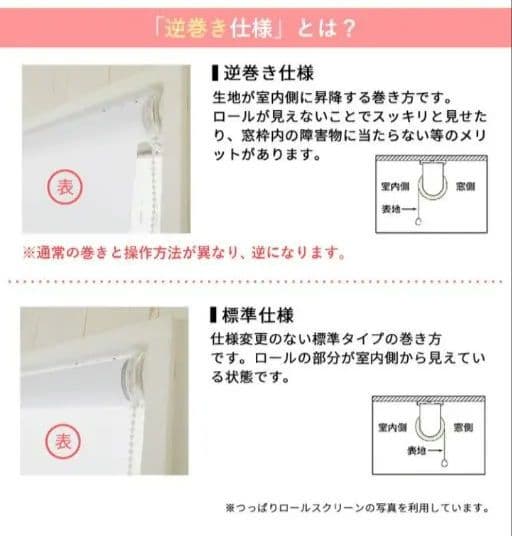 つっぱりロールスクリーン　無地非遮光