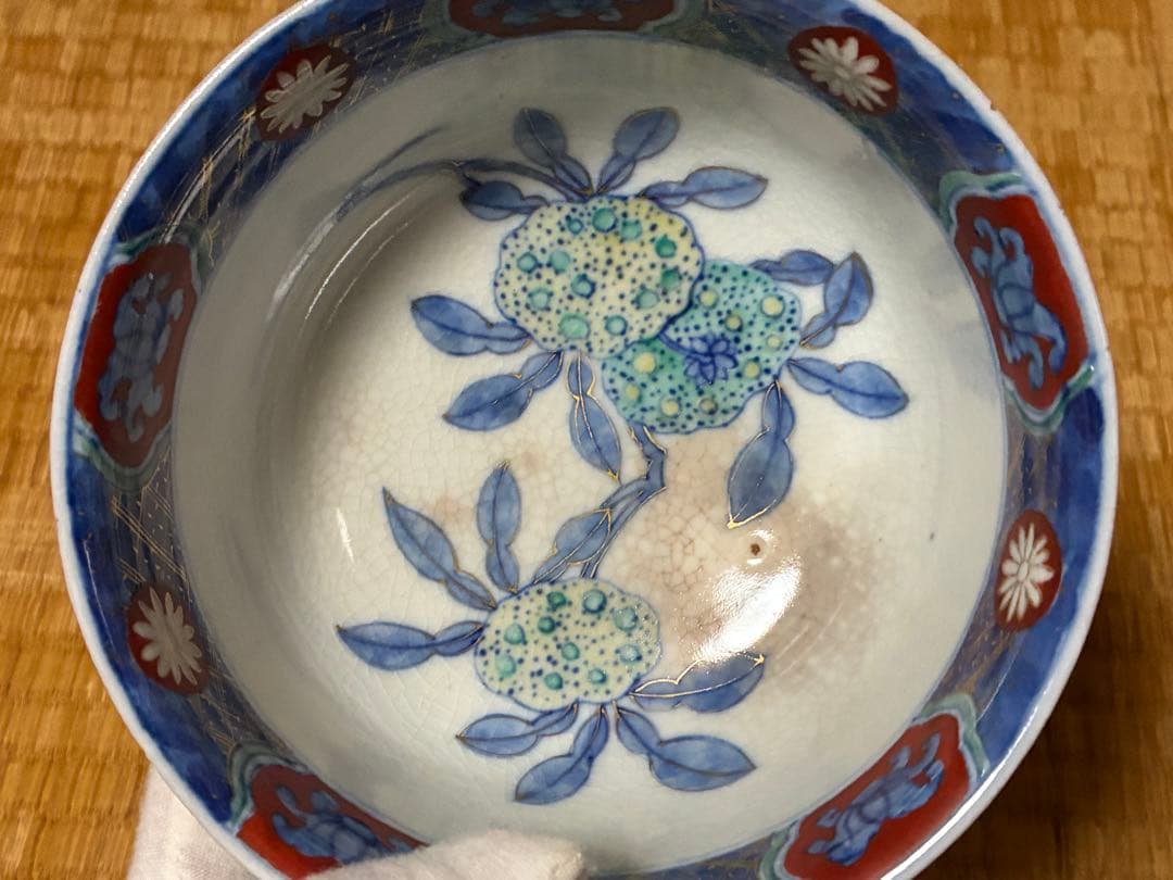 古伊万里 花柄 小鉢 木箱付 時代物 奇玉宝鼎之珍 銘あり