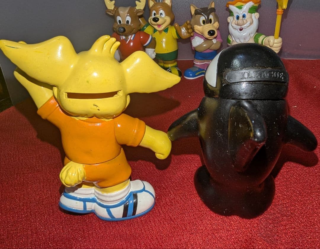 ジャンク Jリーグ マスコット 人形 ソフビ貯金箱 フィギュア 14体