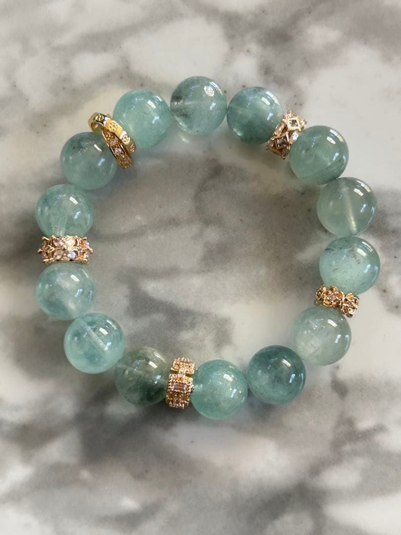 アクアマリンブレスレット12.4ミリ