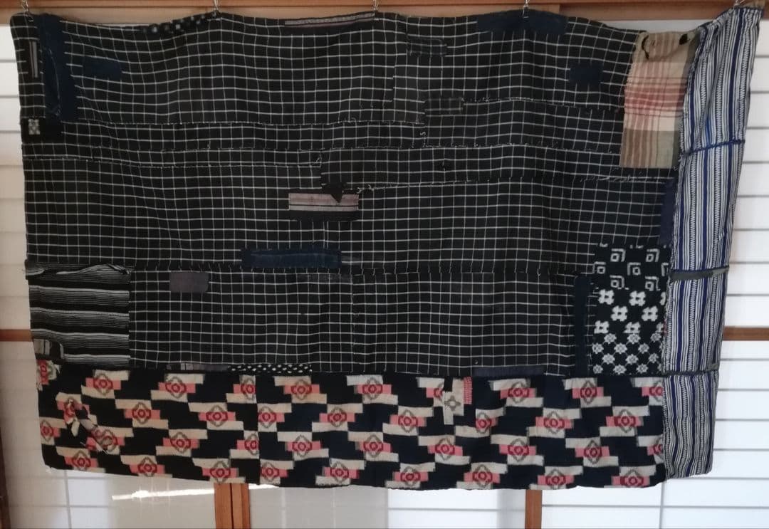 大判8幅　襤褸の布団袋　ボロ　つぎはぎ　japan vintage boro