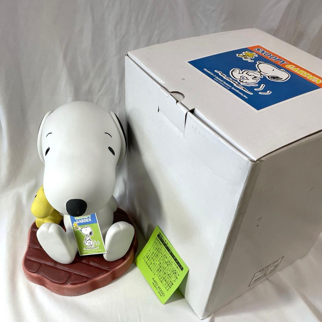 【未使用 廃盤】加藤工芸　スヌーピー＆ウッドストック スタチュー