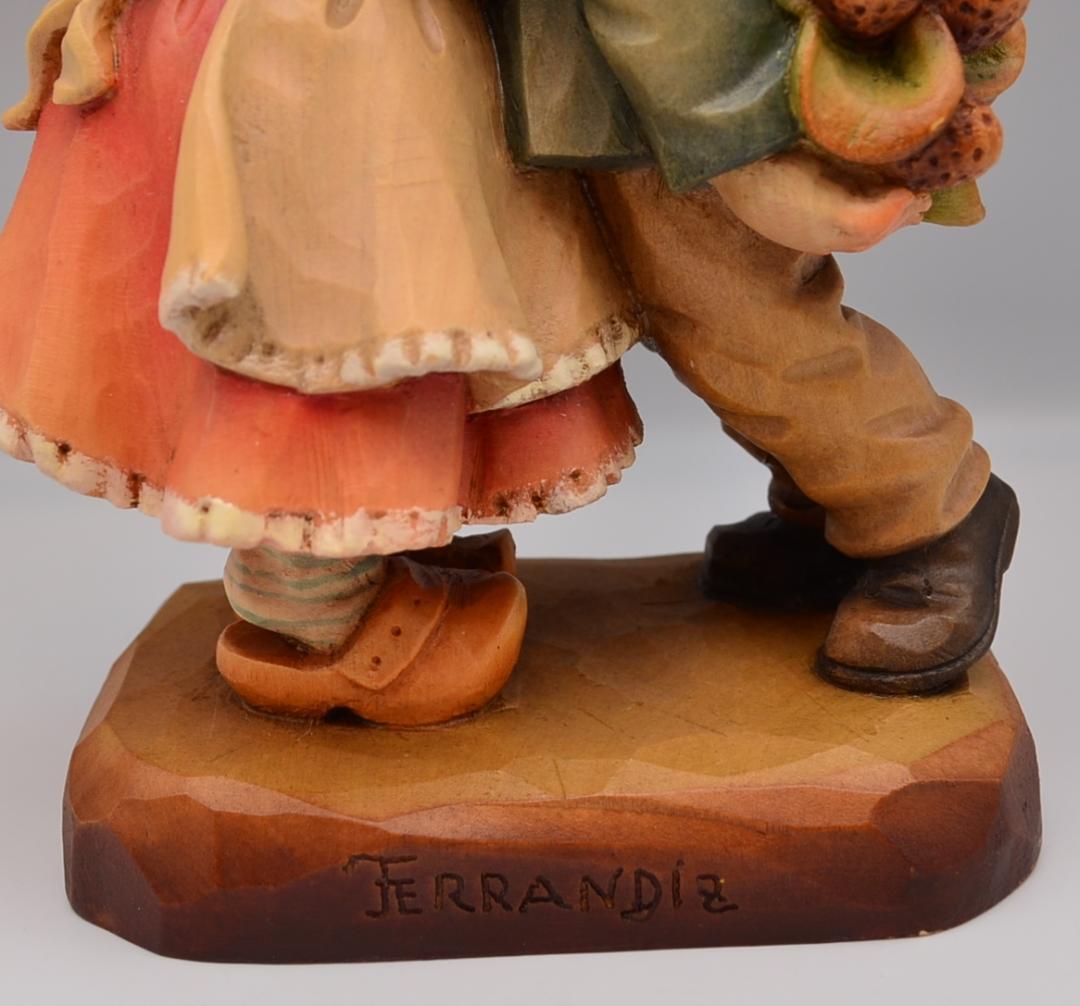 ファーストキッス　アンリ　ANRI　サラケイ　木彫り人形　イタリア　20ｃｍ