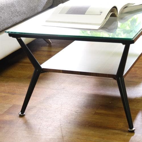 【新品・送料無料】ガラスリビングテーブル クレア 幅80cm ダークブラウン