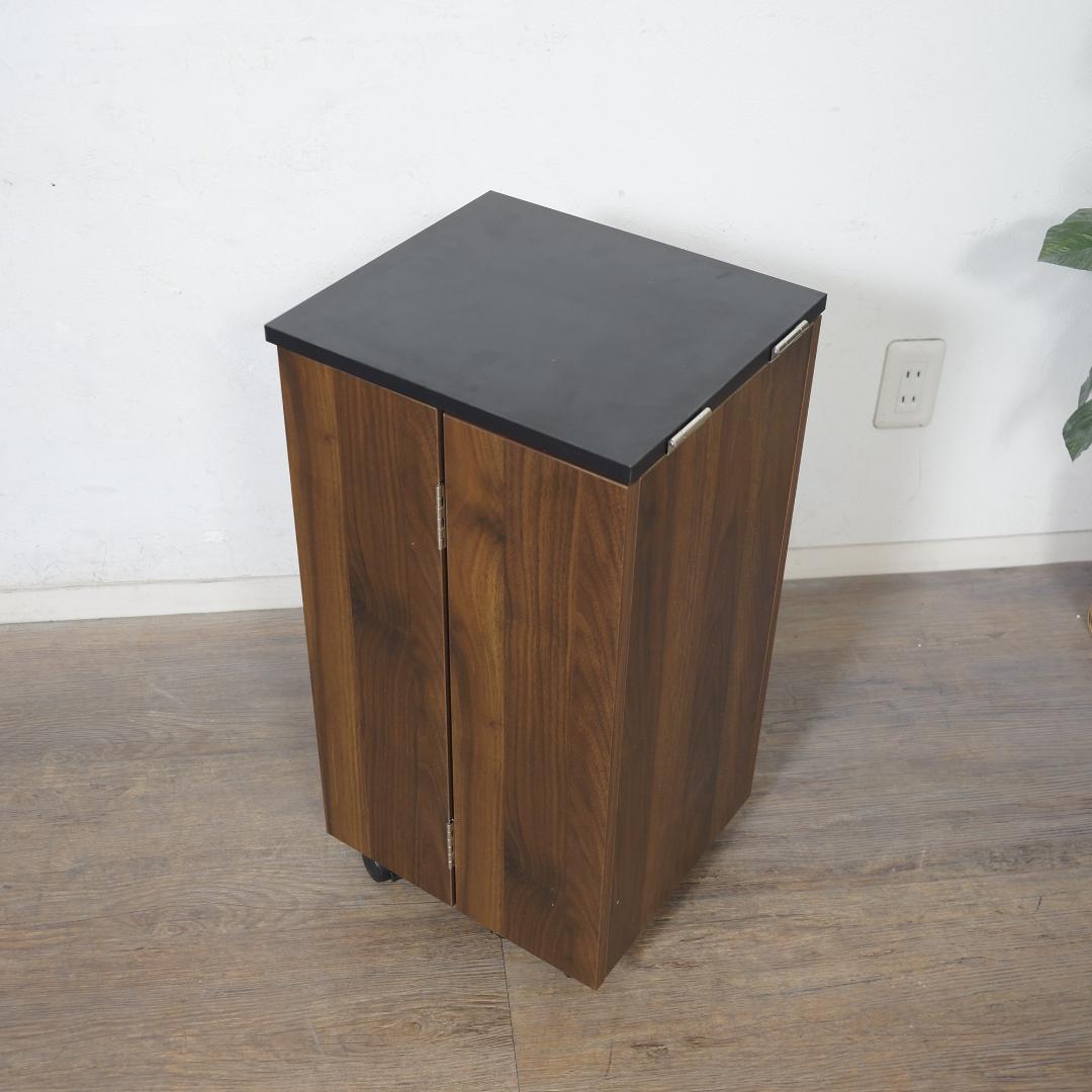 新品 スリム コスメワゴン ミラー付き 完成品 ダークブラウン ドレッサー 鏡台