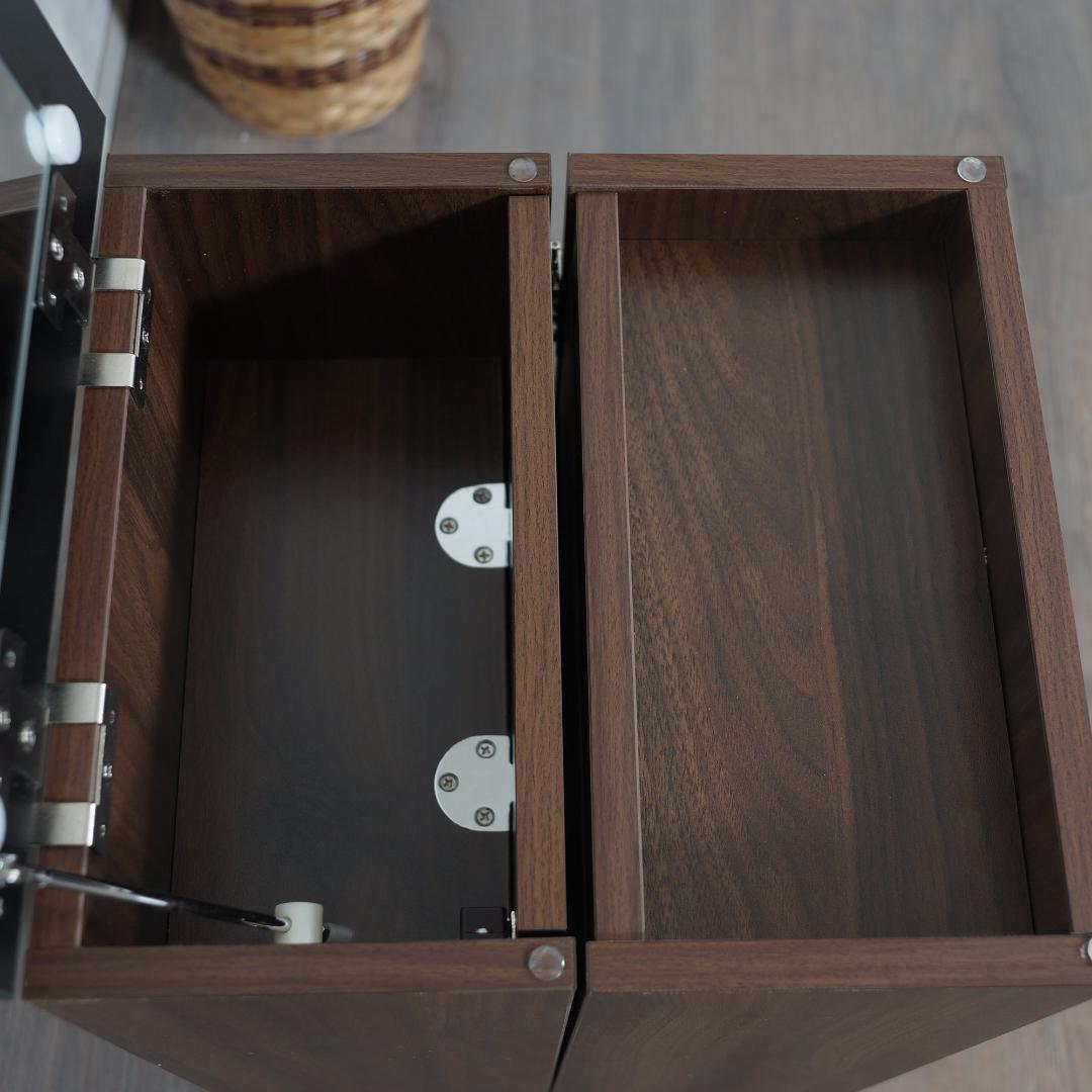 新品 スリム コスメワゴン ミラー付き 完成品 ダークブラウン ドレッサー 鏡台