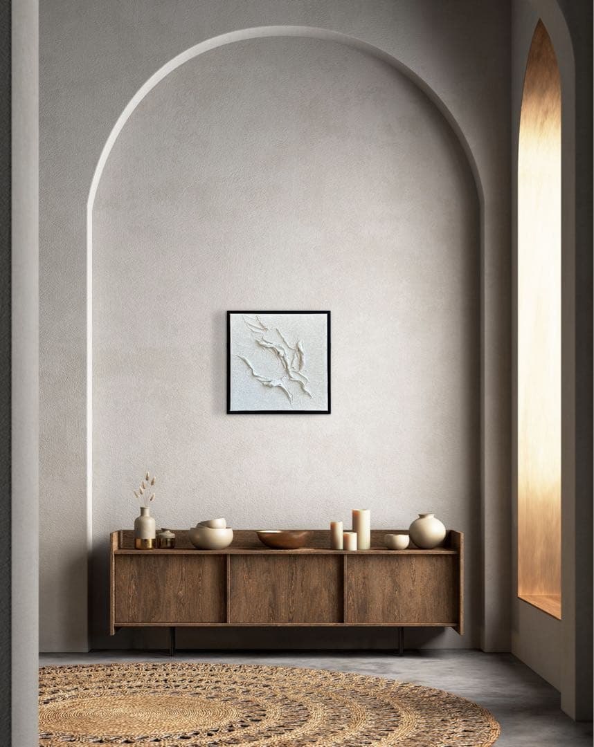 現代アート　35×35㎝　フレーム付き　インテリア　モダン　アートパネル　抽象画