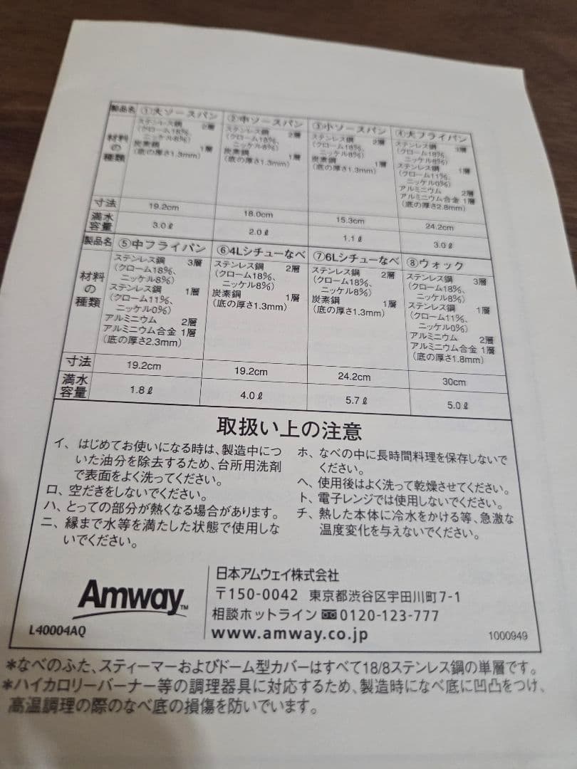 Amway　アムウェイ　4Lシチューパン　3点セット