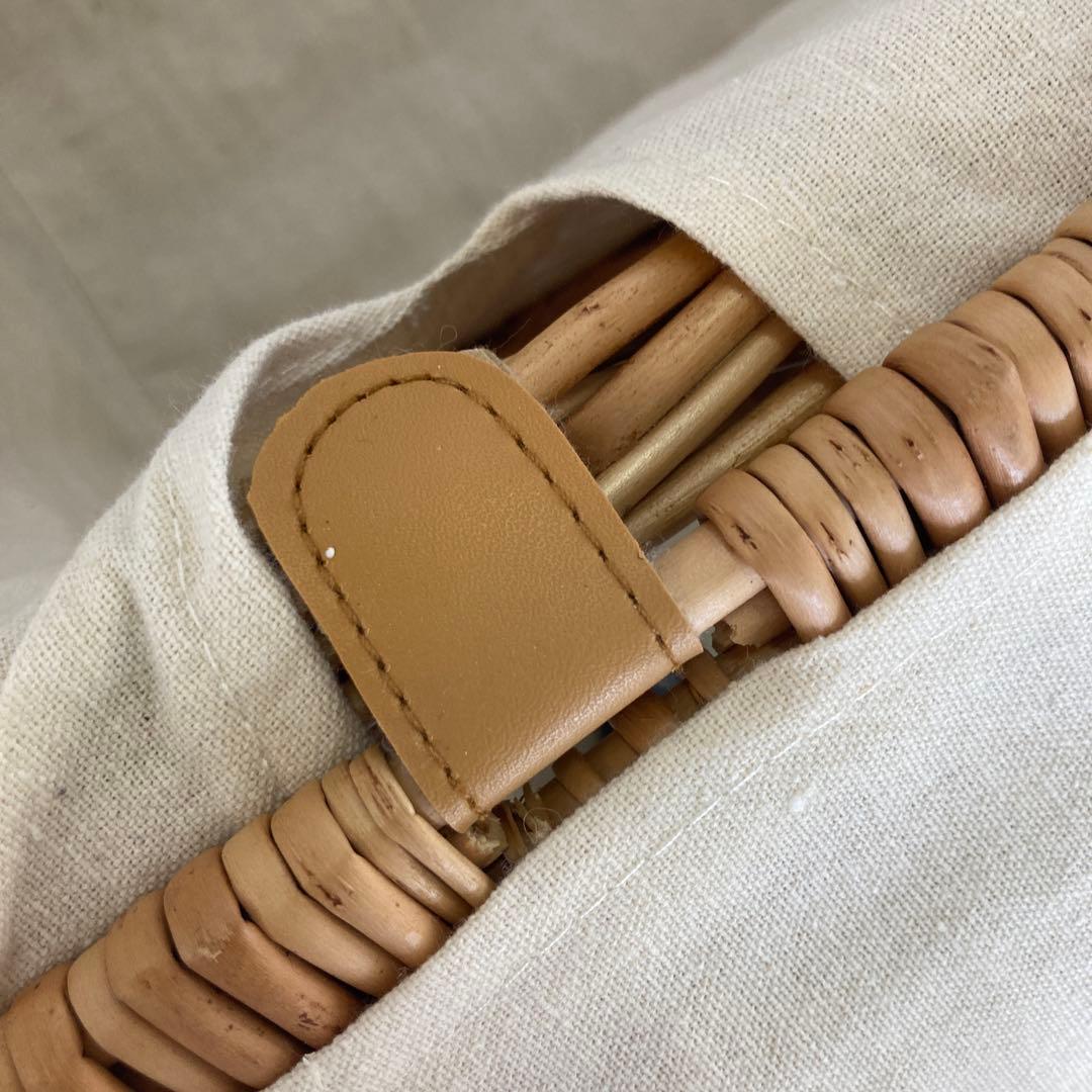 天然素材 フタ 付き かご 収納 バスケット レース 2個セット