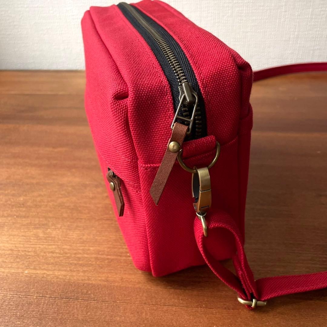 8号帆布トートバッグ(ショルダーバッグ/フロントタイプ)濃赤　真緒さま専用