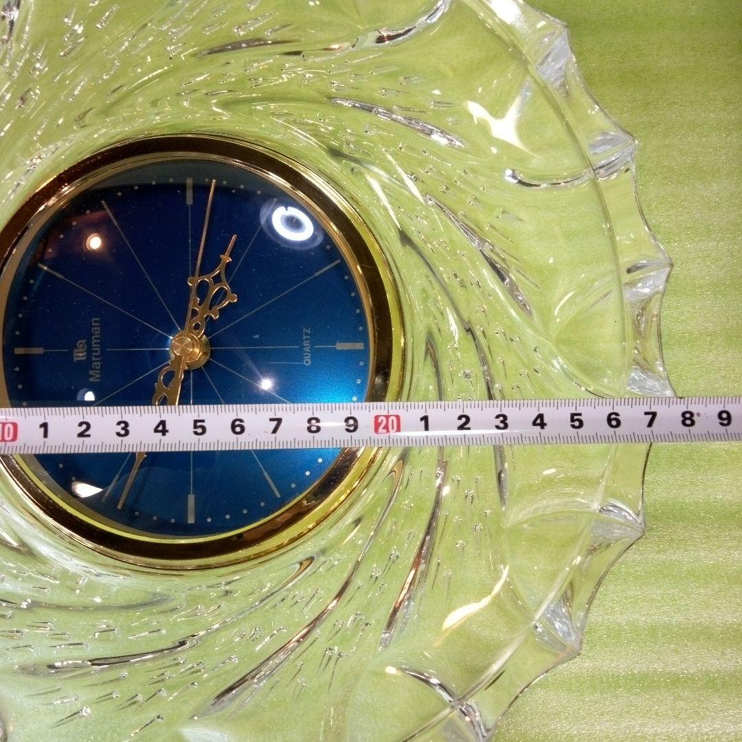 Maruman　マルマン　置時計　クオーツ　QUARTZ　ガラス製　※台なし