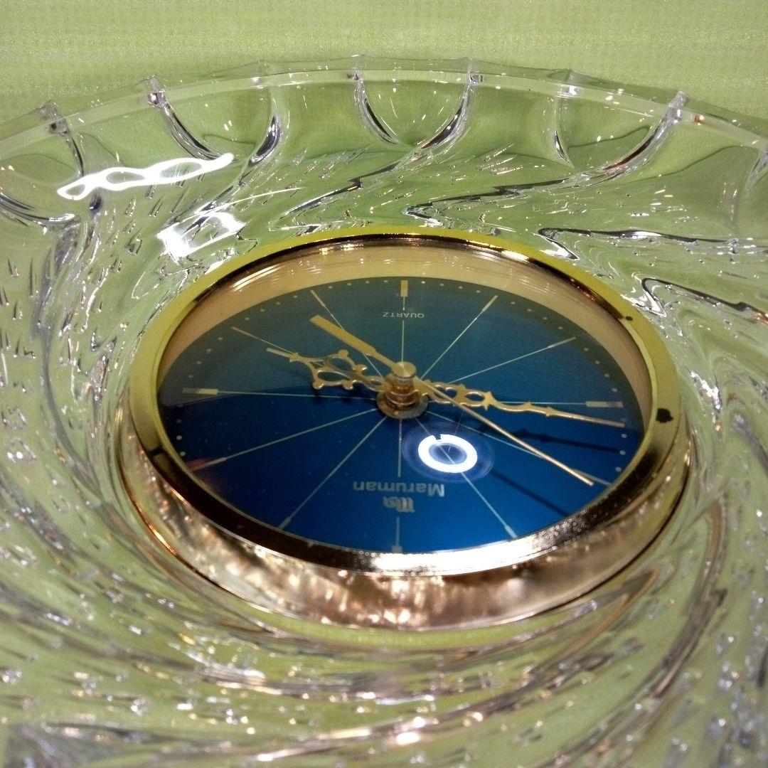 Maruman　マルマン　置時計　クオーツ　QUARTZ　ガラス製　※台なし