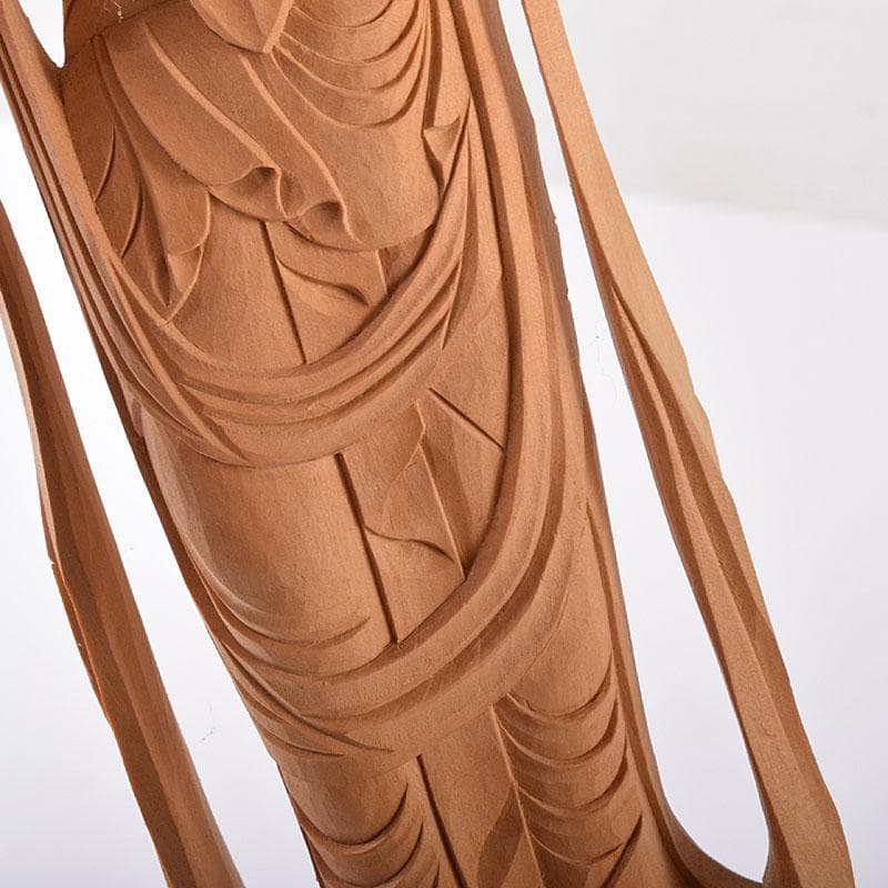 仏教美術　木彫　観音菩薩像　仏像　置物　木箱付　C　7604C