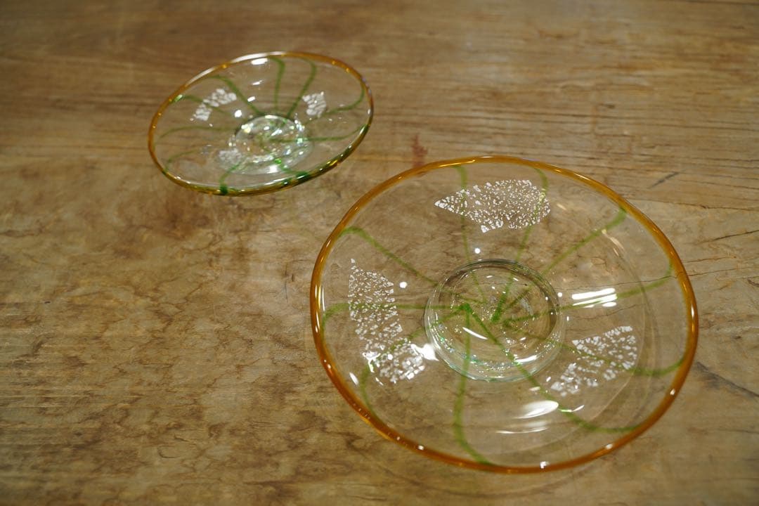 AKIRA さんハンドメイド ガラス皿 2枚セット