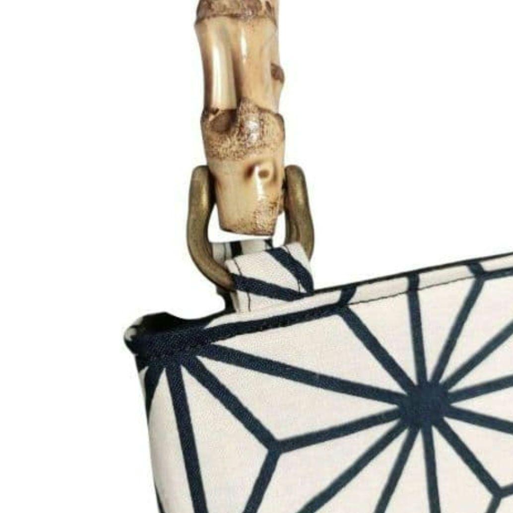 バンブー手提げ　和柄バッグ　麻の葉紋様　お祭りバッグ　神輿　祭り用品