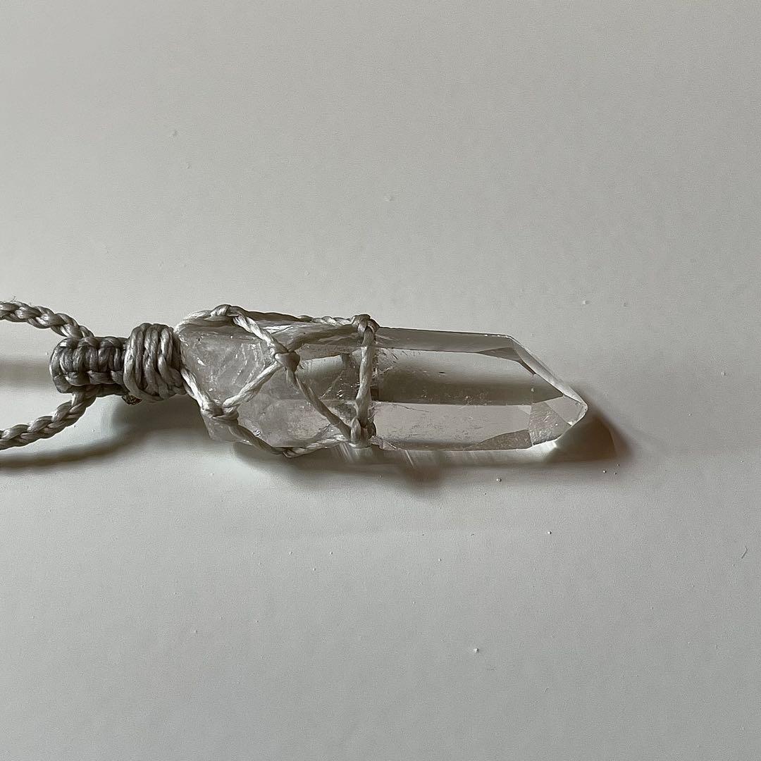 ヒマラヤ水晶 マカルー産 ＊ マクラメペンダント ネックレス ④