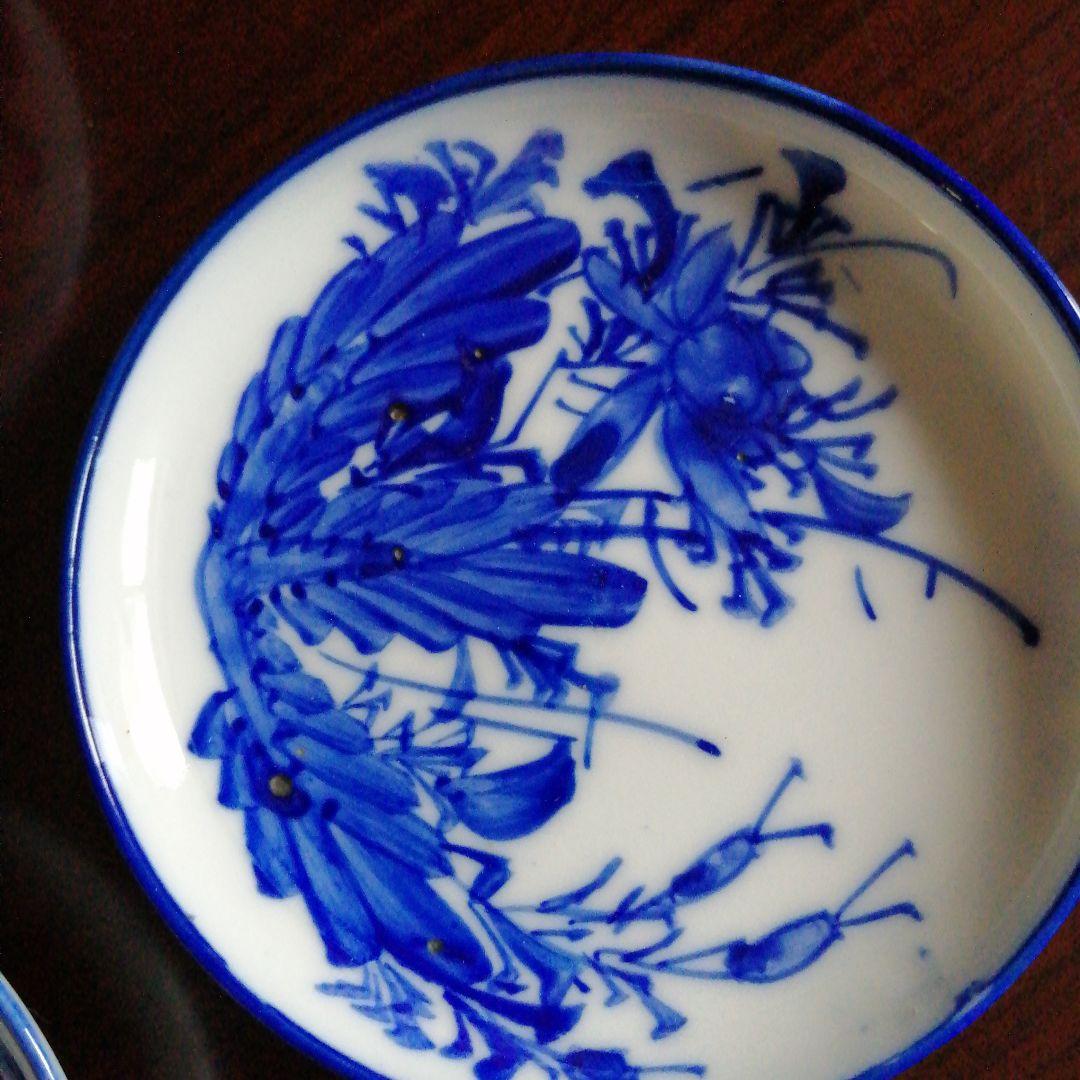 伊万里　染付草花紋小皿　16枚　11cm　幕末～明治期