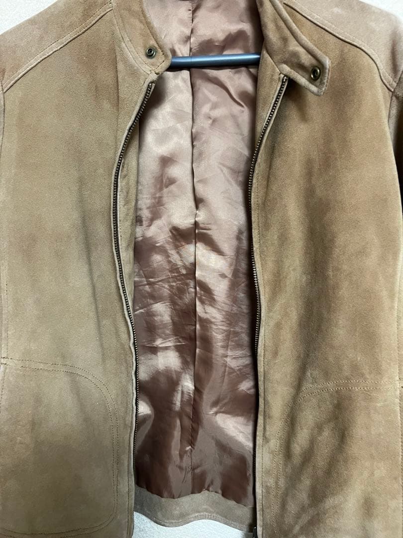 ビームス　beams ヤギ革　スェード　メンズ　シングルライダーズ　ベージュ　M