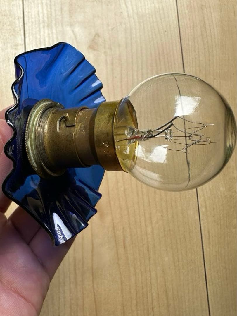 1920年代 イタリア アンティーク ベネチアングラスのお花アトリエランプ＊希少