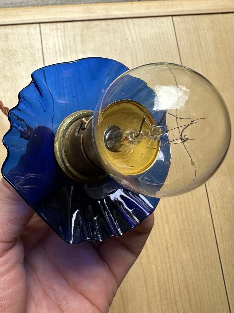 1920年代 イタリア アンティーク ベネチアングラスのお花アトリエランプ＊希少