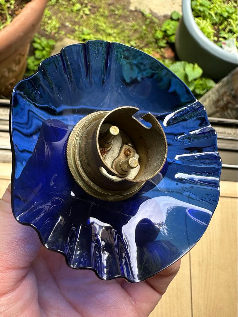 1920年代 イタリア アンティーク ベネチアングラスのお花アトリエランプ＊希少