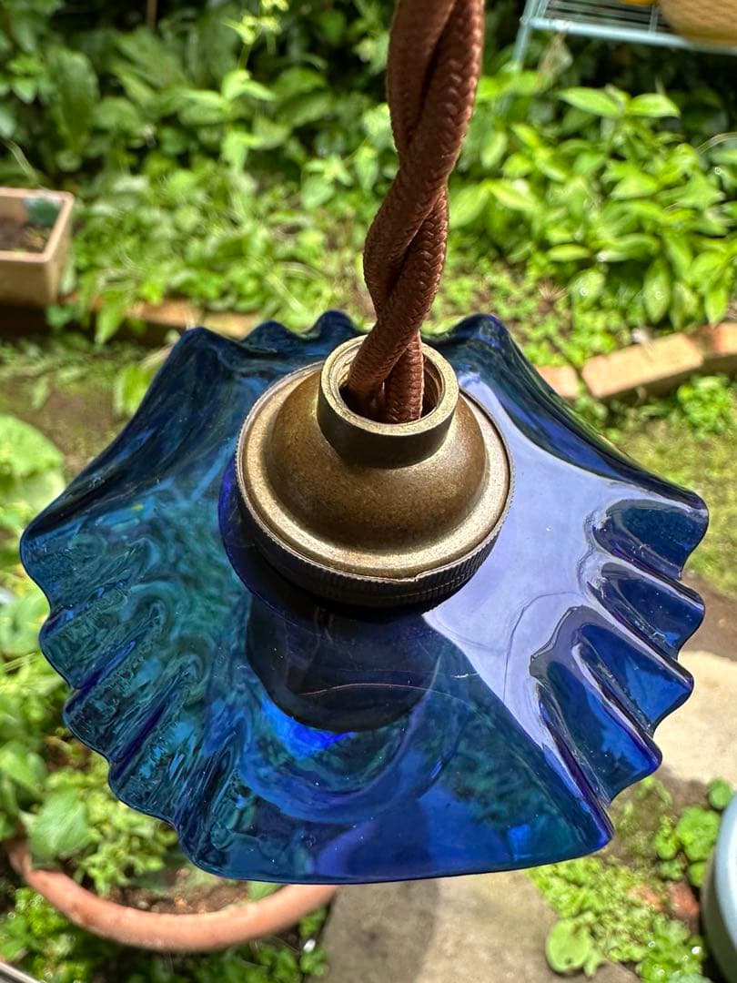 1920年代 イタリア アンティーク ベネチアングラスのお花アトリエランプ＊希少