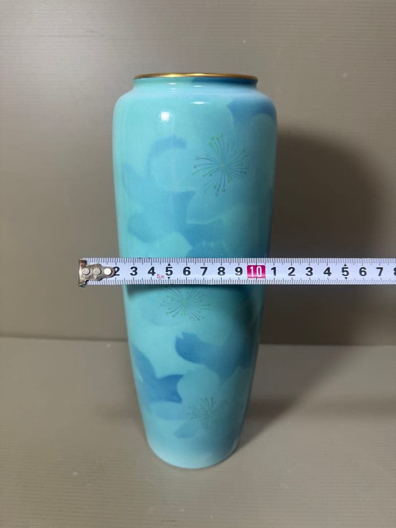 2154 深川製磁　彩色磁絵　花瓶　金彩