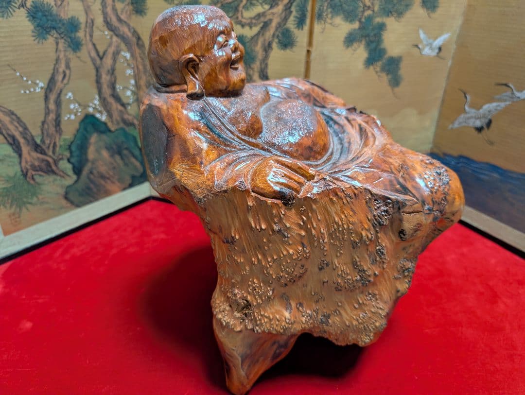 彫刻　古美術　置物　布袋　招福
