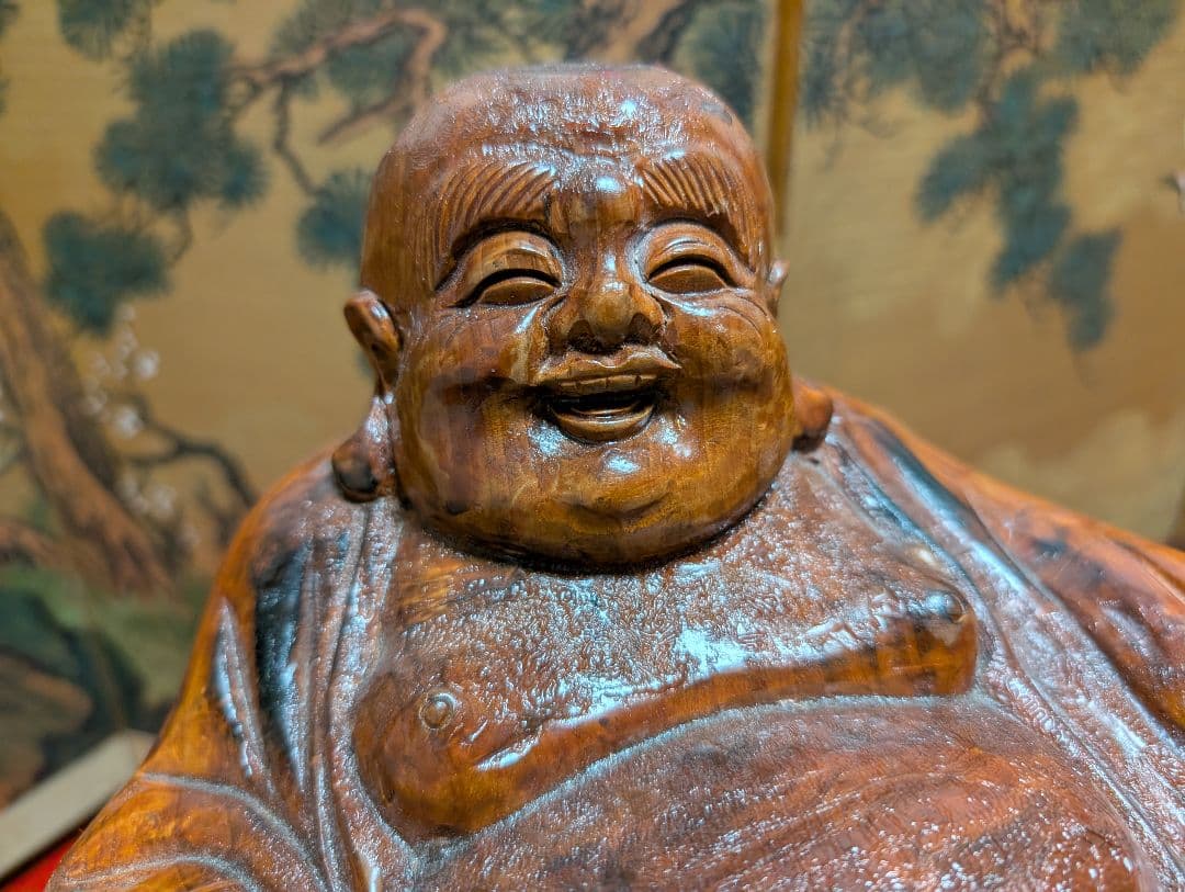 彫刻　古美術　置物　布袋　招福