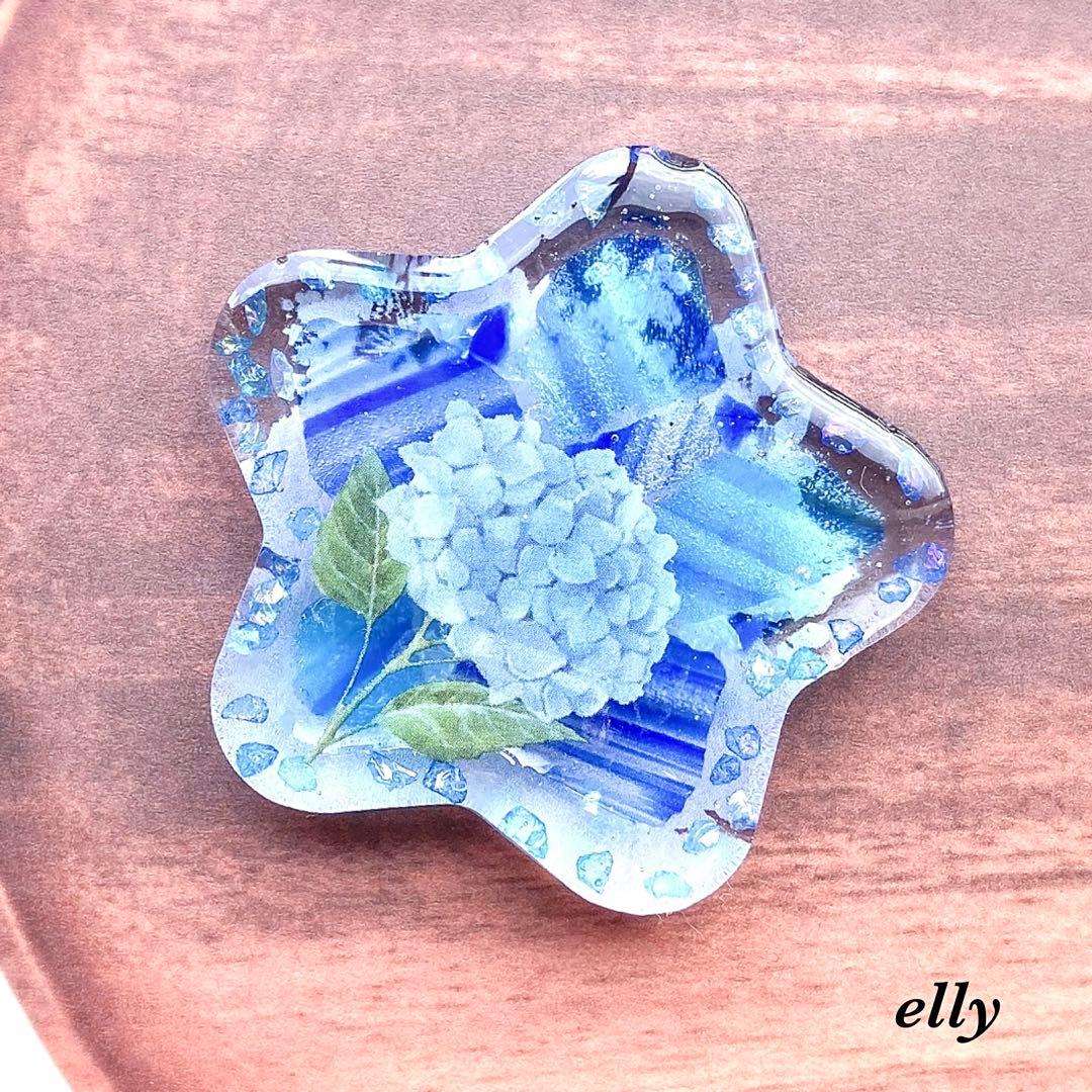 【sawasawa様】1341.天然石　琉球ガラス　紫陽花　じゃれ猫　レジン