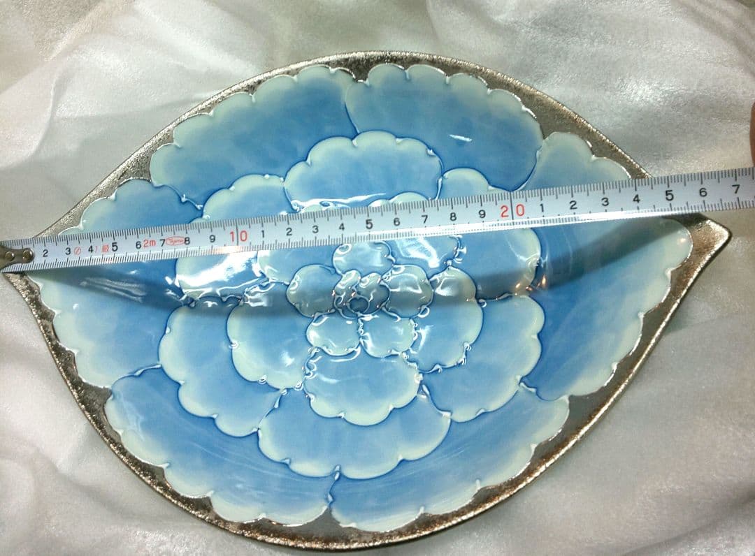 未使用品 有田焼 文山窯 プラチナ牡丹 銀彩 鉢 2枚 カレー皿 深皿