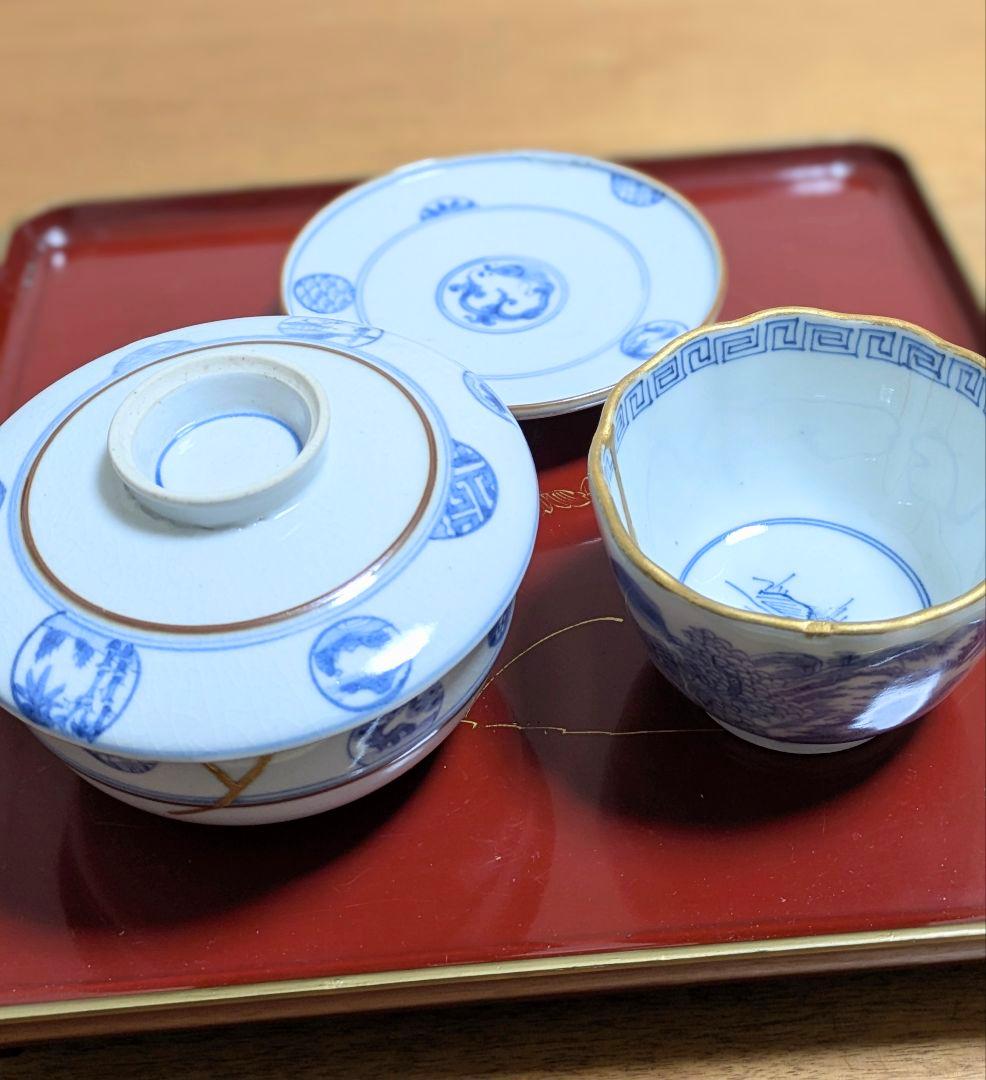 みみ様ご参考✧大明成化年製✦江戸時代✦蓋付椀レア✨猪口セット　湯呑　向付