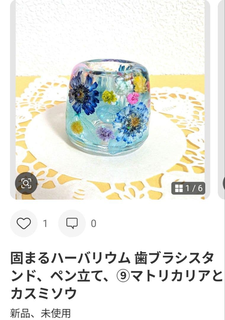 専用 固まるハーバリウム❁お花のクリアケース❁⑤＆歯ブラシスタンド➈マトリカリア