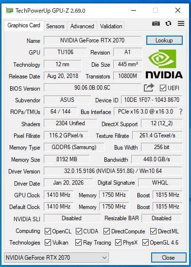 [ジャンク] 未分解 ASUS ROG STRIX RTX2070 8GB
