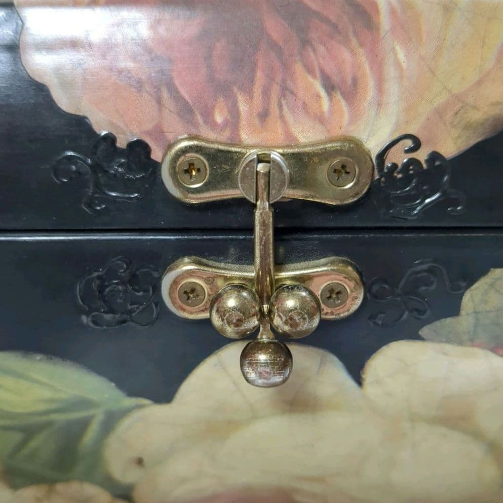 専用オーダーメイド　アンティーク調　木製　バニティバッグハンドバッグデコパージュ