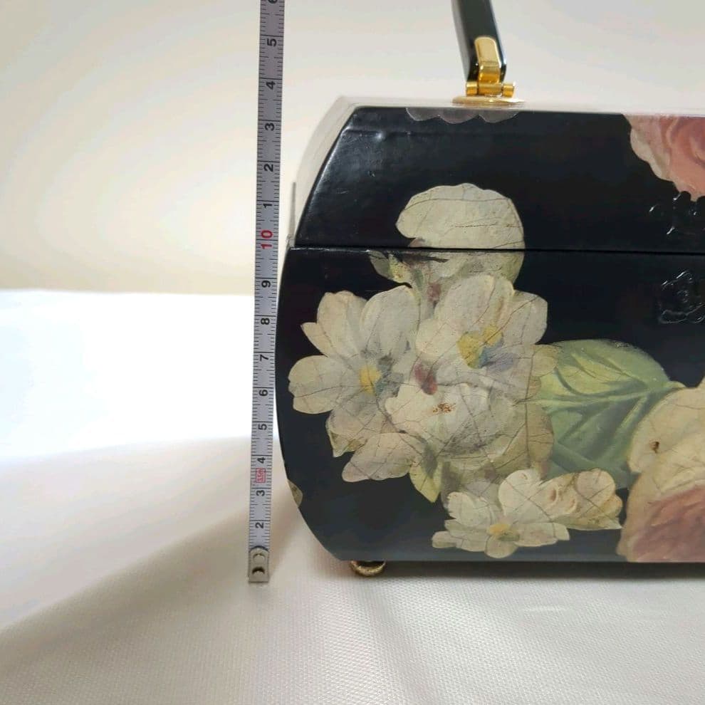 専用オーダーメイド　アンティーク調　木製　バニティバッグハンドバッグデコパージュ