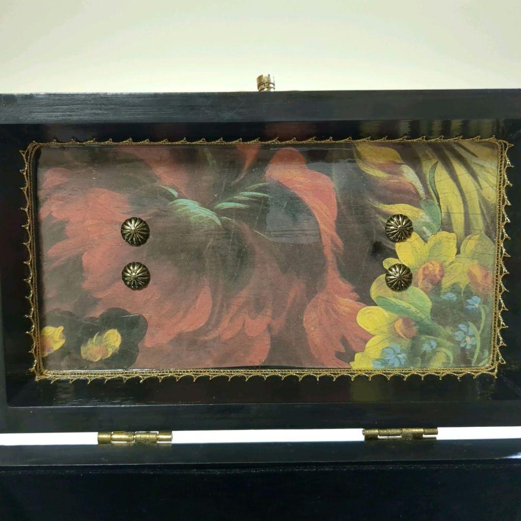 専用オーダーメイド　アンティーク調　木製　バニティバッグハンドバッグデコパージュ