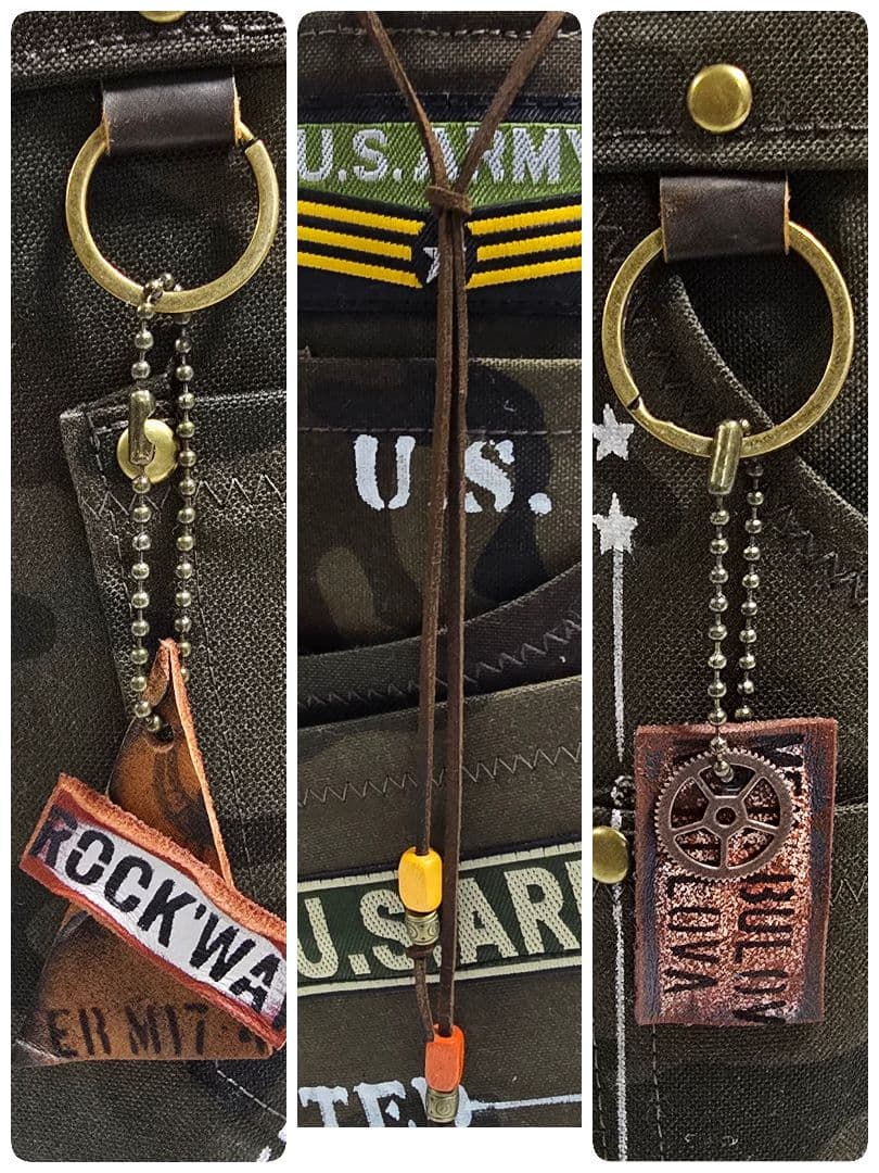 デニムリメイクトートバッグ 底板 ストラップ付き 迷彩 ファスナー付き