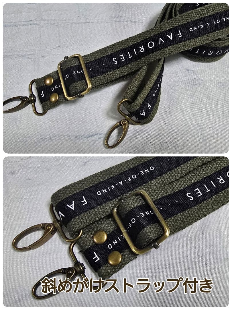 デニムリメイクトートバッグ 底板 ストラップ付き 迷彩 ファスナー付き