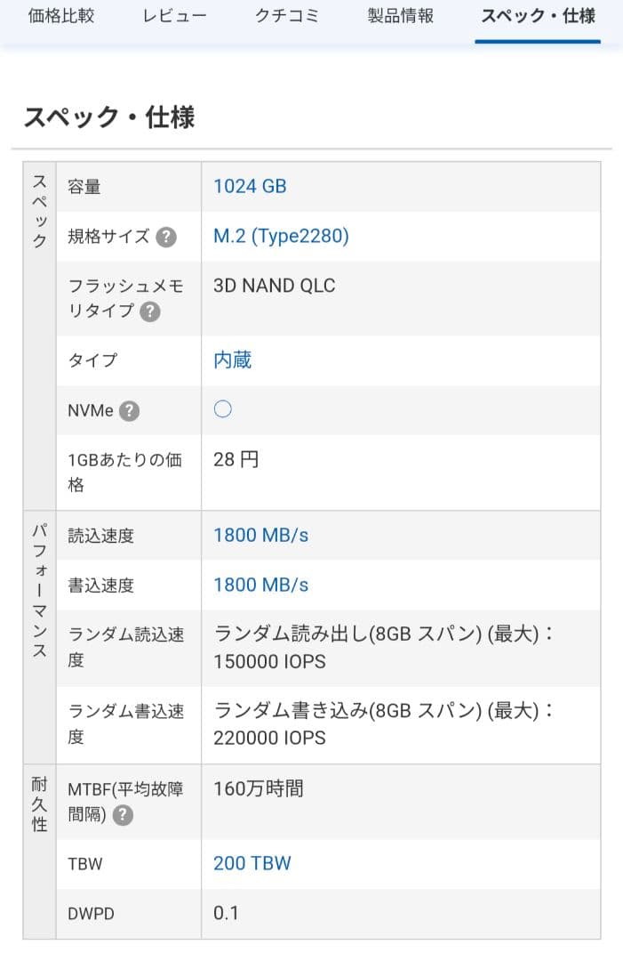 内蔵型SSD Intel SSD 660p 1TB M.2 SSDPEKNW010T8