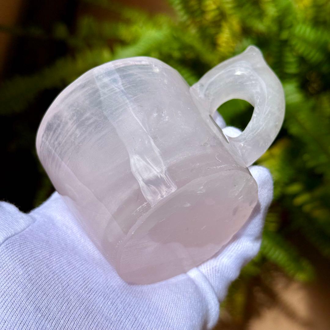 ローズクォーツ　マグカップ　手彫り　ブラジル産　天然石
