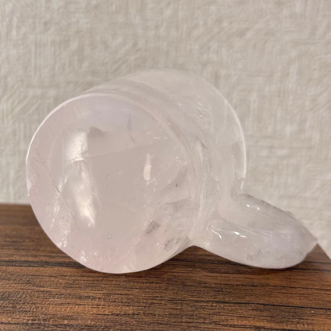 ローズクォーツ　マグカップ　手彫り　ブラジル産　天然石