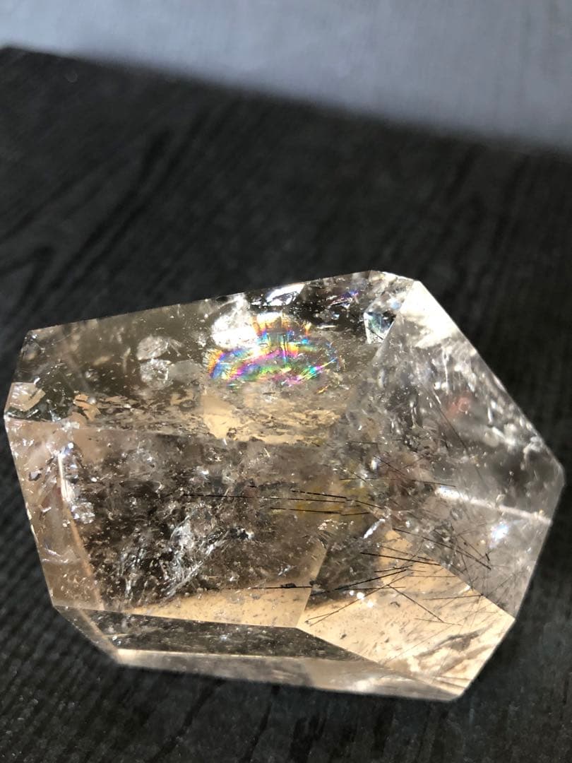 ❤️レア　虹入り　黒針水晶　透明度抜群　高品質　　ブラックルチルクォーツ ルース