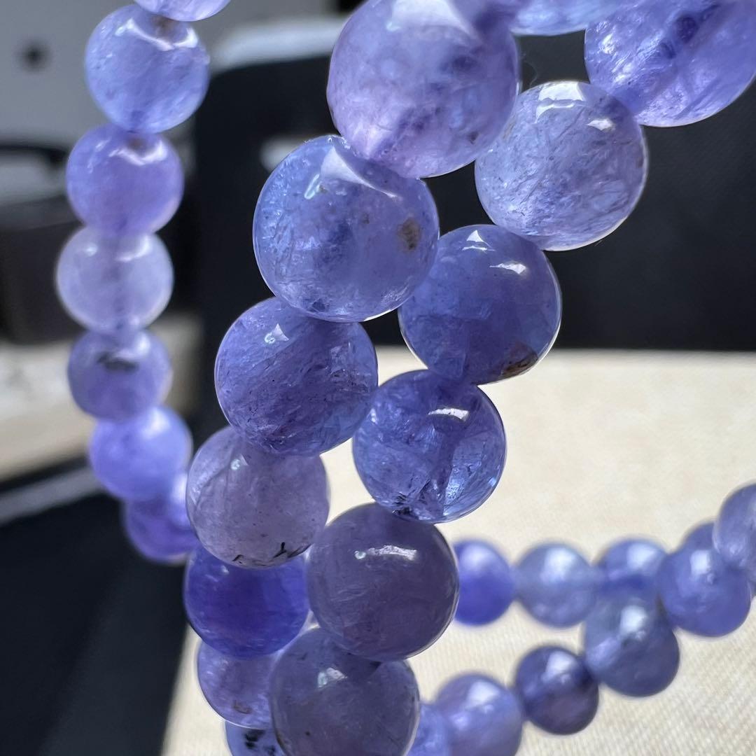 【78101】 天然 タンザナイト 5.3mm 54cm 3連ブレスレット