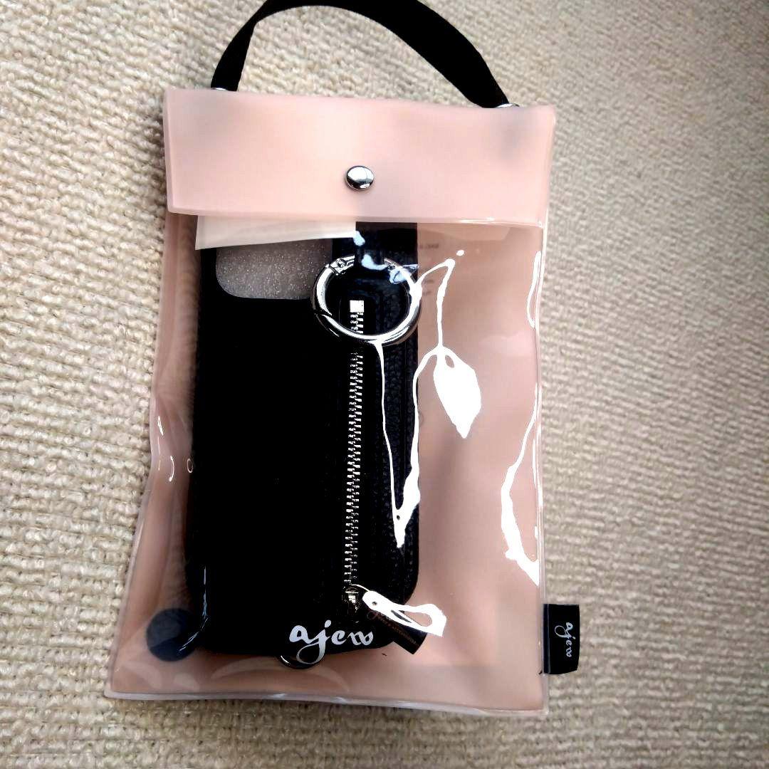 ajew iPhone 15 Pro ケース ブラック~ストラップ付き