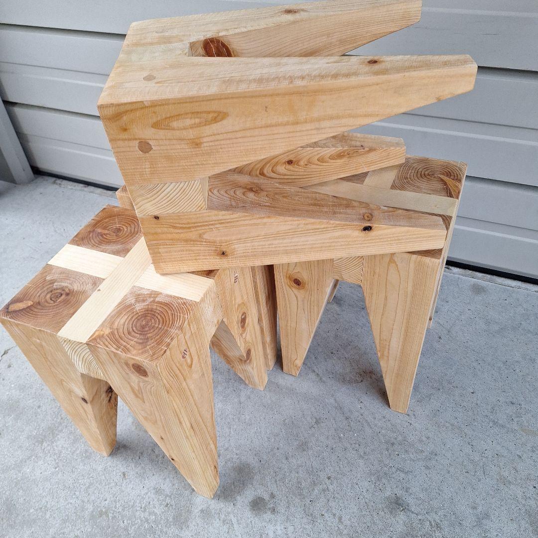 無垢スツール 　4脚セット