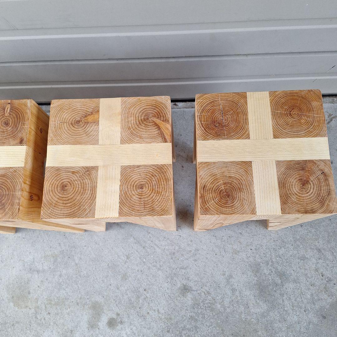 無垢スツール 　4脚セット