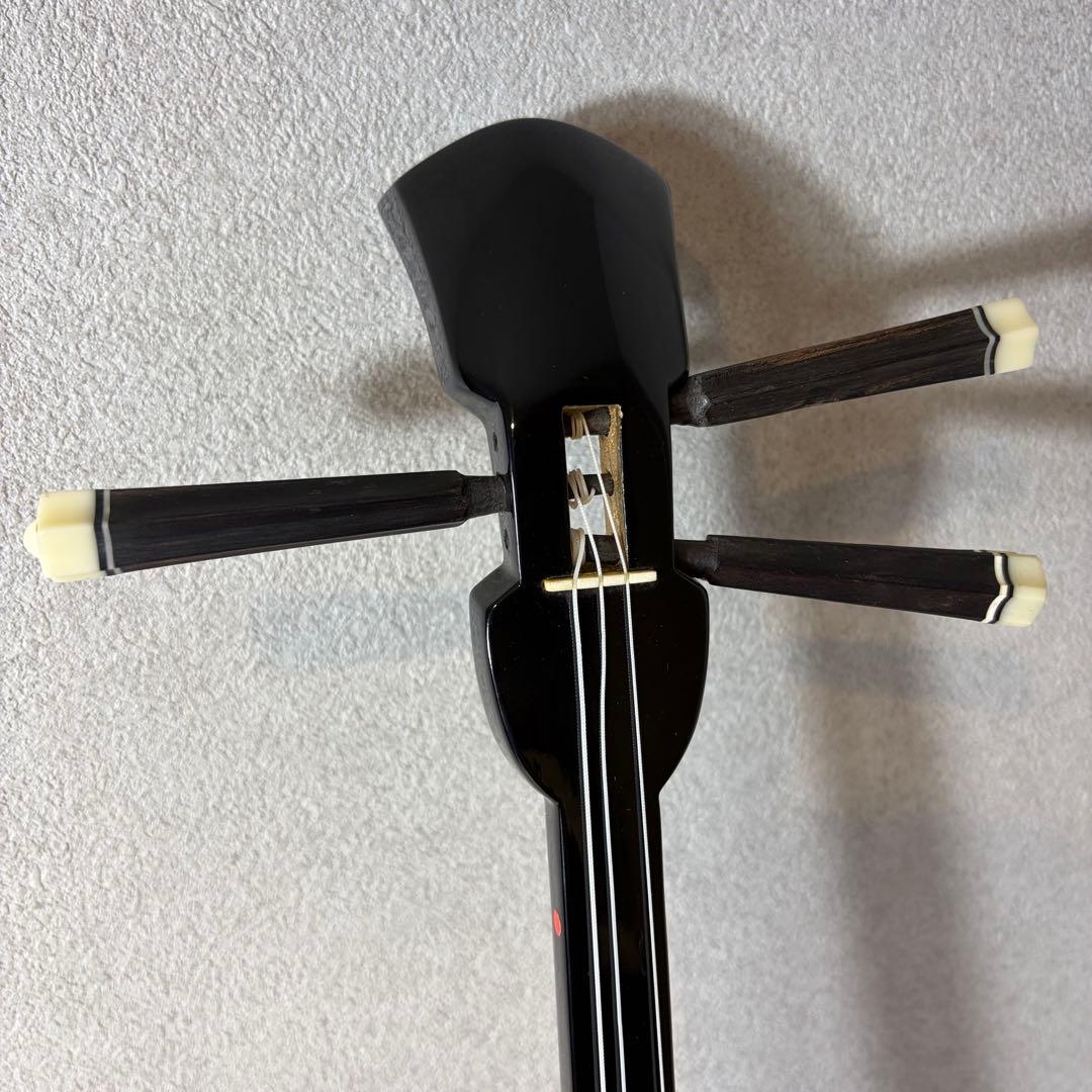 【極美品】沖縄三線　真壁型 合皮 人工皮 セミハードケース付 付属品多数