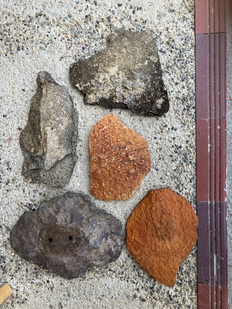 ◉石盆栽鉢　鞍馬石その他5個 松柏類、雑木類、長寿梅、山野草等の石付き盆栽に