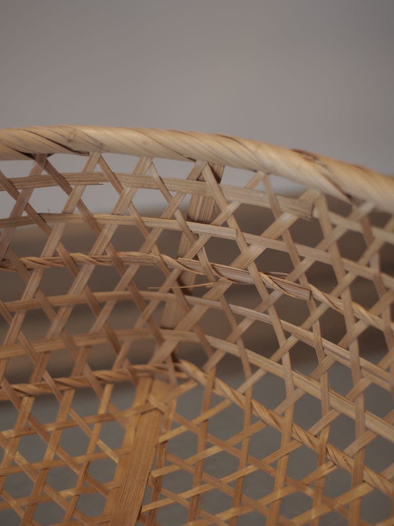 籠　むつめ編み　蓋付き　小物入れ　昭和　古家具　古道具　アンティーク　昭和レトロ